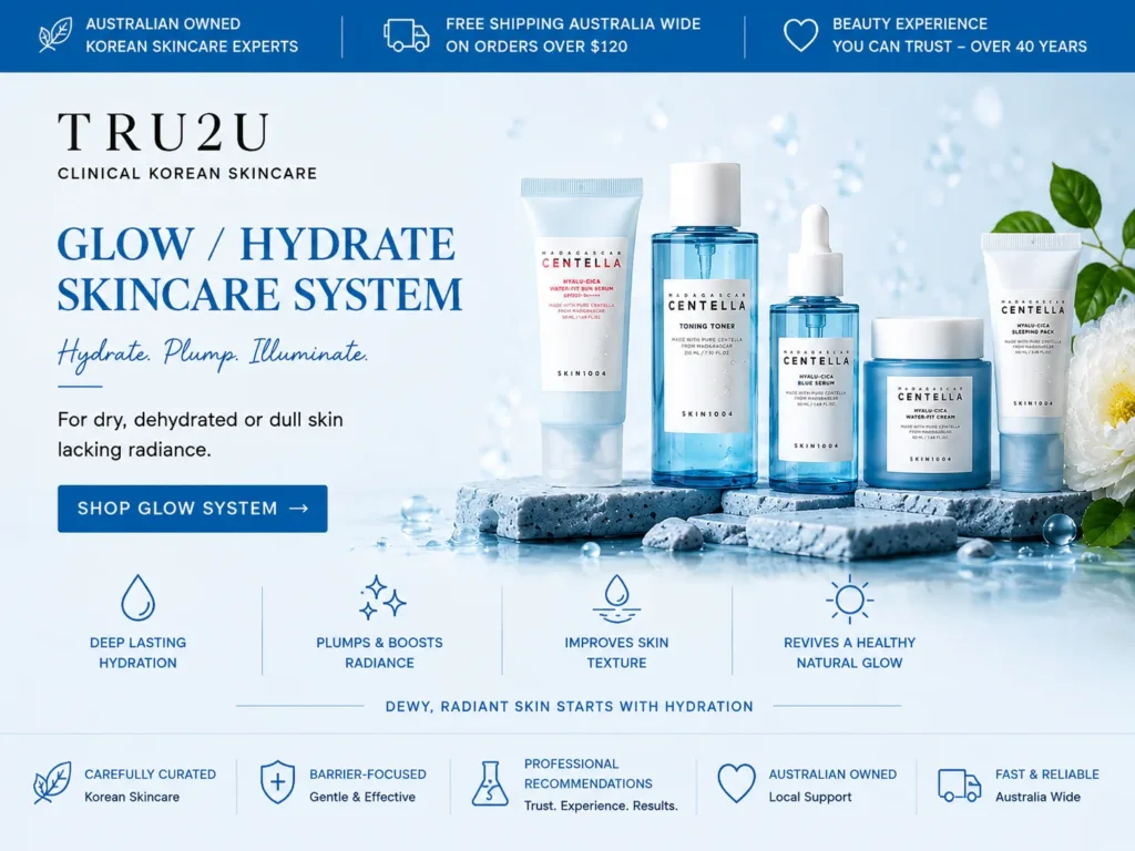 Glow Korean skincare system for bright and radiant skin