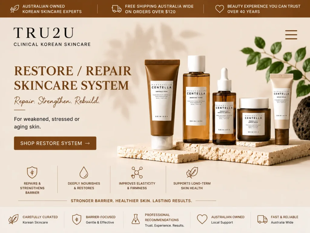 Repair Korean skincare system for damaged and stressed skin